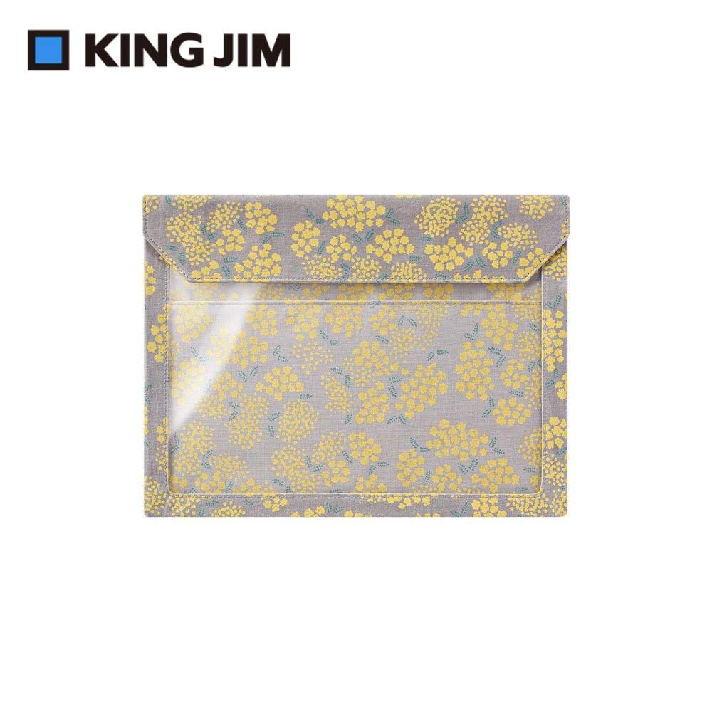 KING JIM FLATTY WORKS多用途帆布收納袋 限定款 金合歡 A4 (5466-L101)