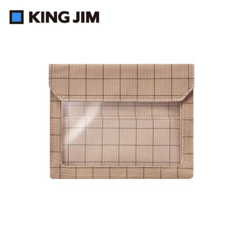 【KING JIM】FLATTY WORKS多用途帆布收納袋 限定款 格紋 A6 (5460-L103)