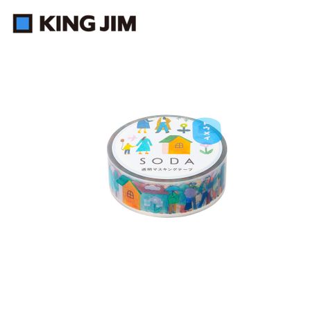 【KING JIM】HITOTOKI SODA 透明PET卷狀膠帶 15MM 生活(東出桂奈設計款)