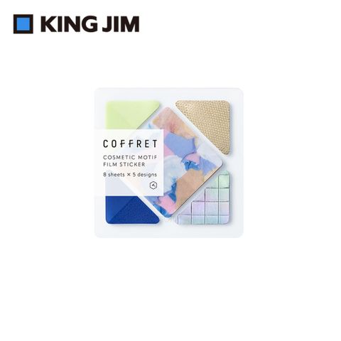 KING JIM HITOTOKI COFFRET 調色盤薄膜貼紙 圓型 漂浮粉