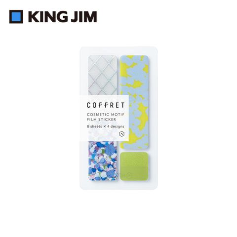 KING JIM HITOTOKI COFFRET 調色盤薄膜貼紙 圓型 漂浮粉