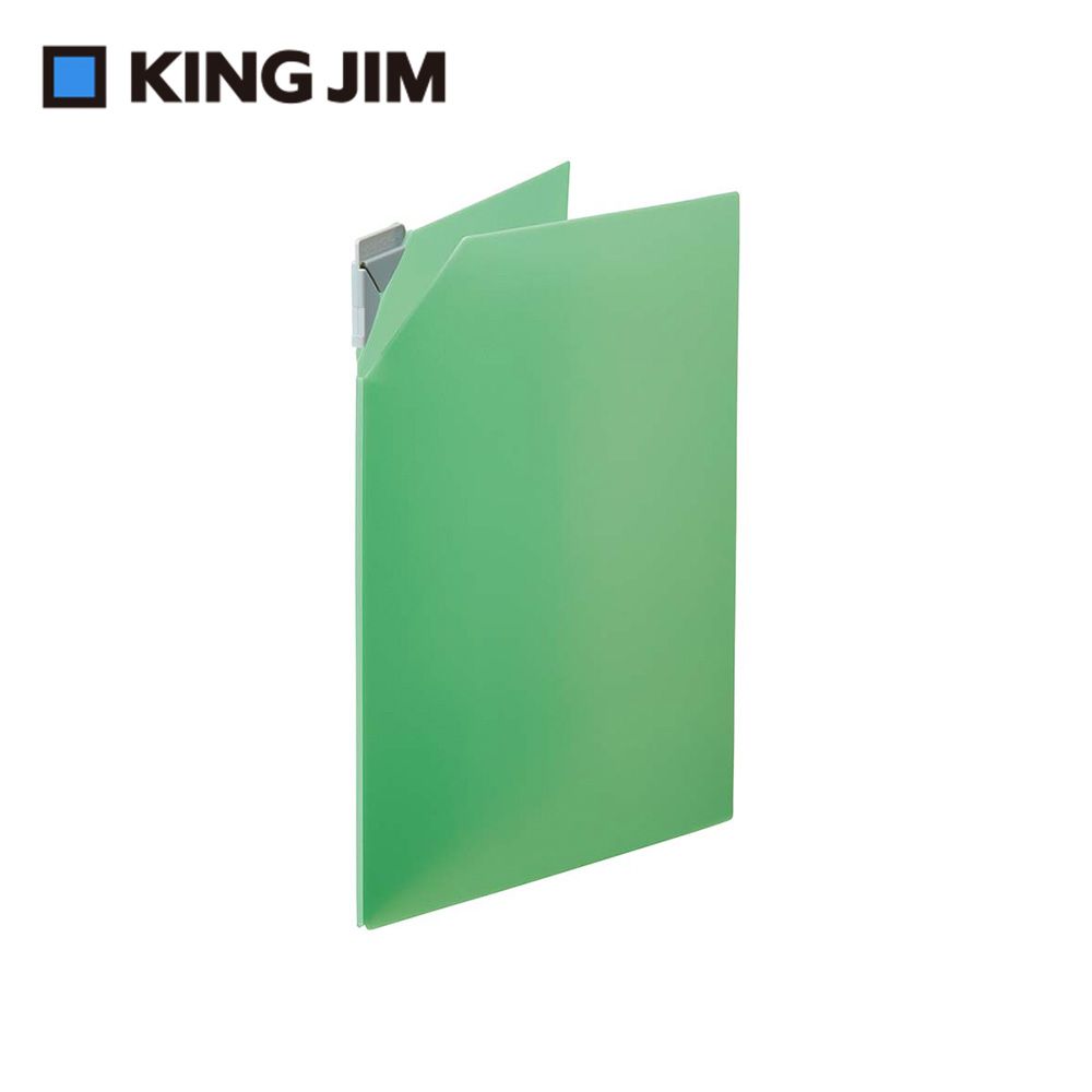 KING JIM NANAMEKURI 三角扣L型資料夾 綠色 (580T-GN)