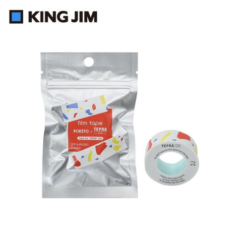 KING JIM TEPRA LITE 熱感式標籤薄膜自黏膠帶 POKETO 15mm 經典色塊m 經典色塊