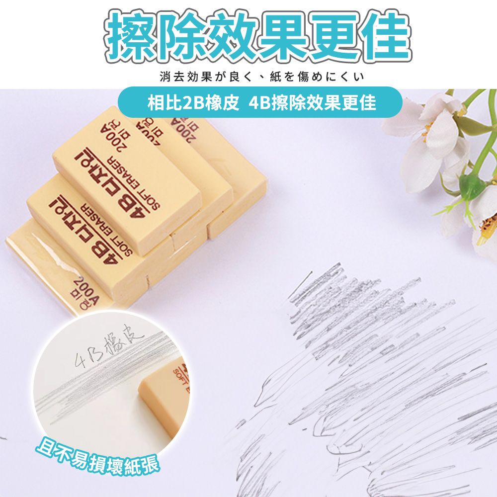  【幕日嚴選】8入組 橡皮擦 擦布 擦子 美術用品 文具 4B擦除效果 不易掉渣 質感細膩