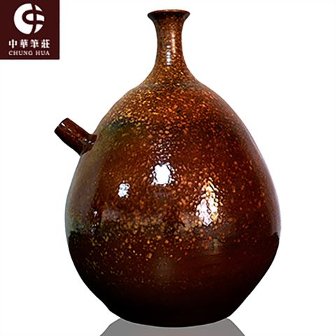 陶藝雅居陶器花器〈春回大地〉h40x27cm