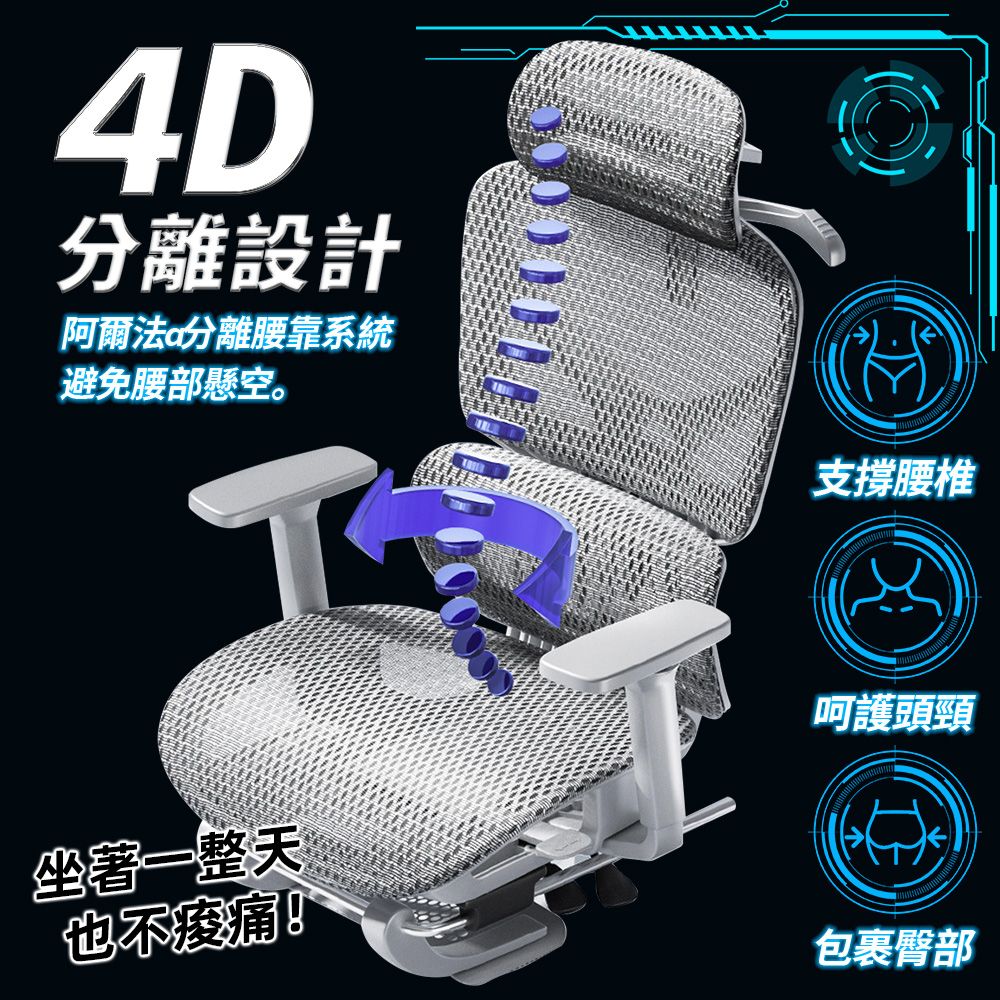  太空艙人體工學椅-辦公椅 電腦椅 可躺辦公椅 透氣電腦椅 電競椅 椅子