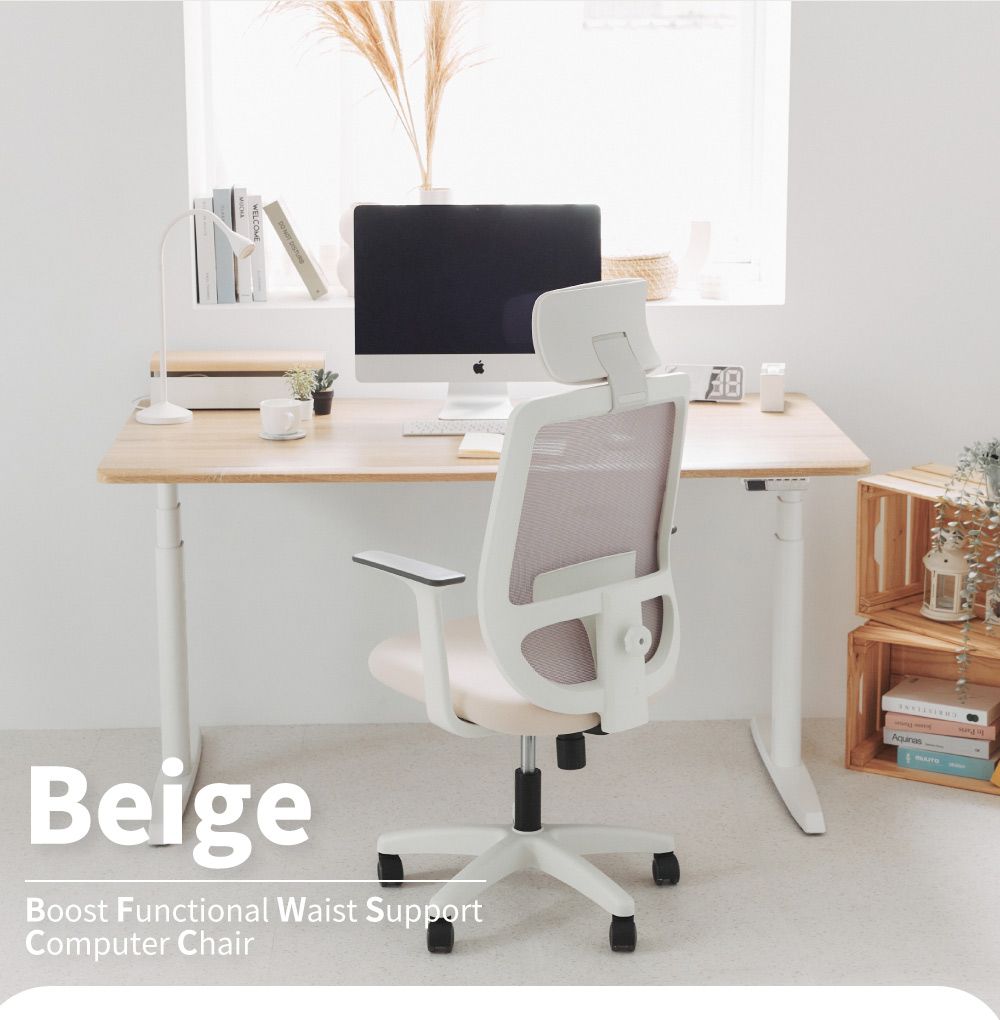 BeigeBoost Functional Waist SupportComputer Chair