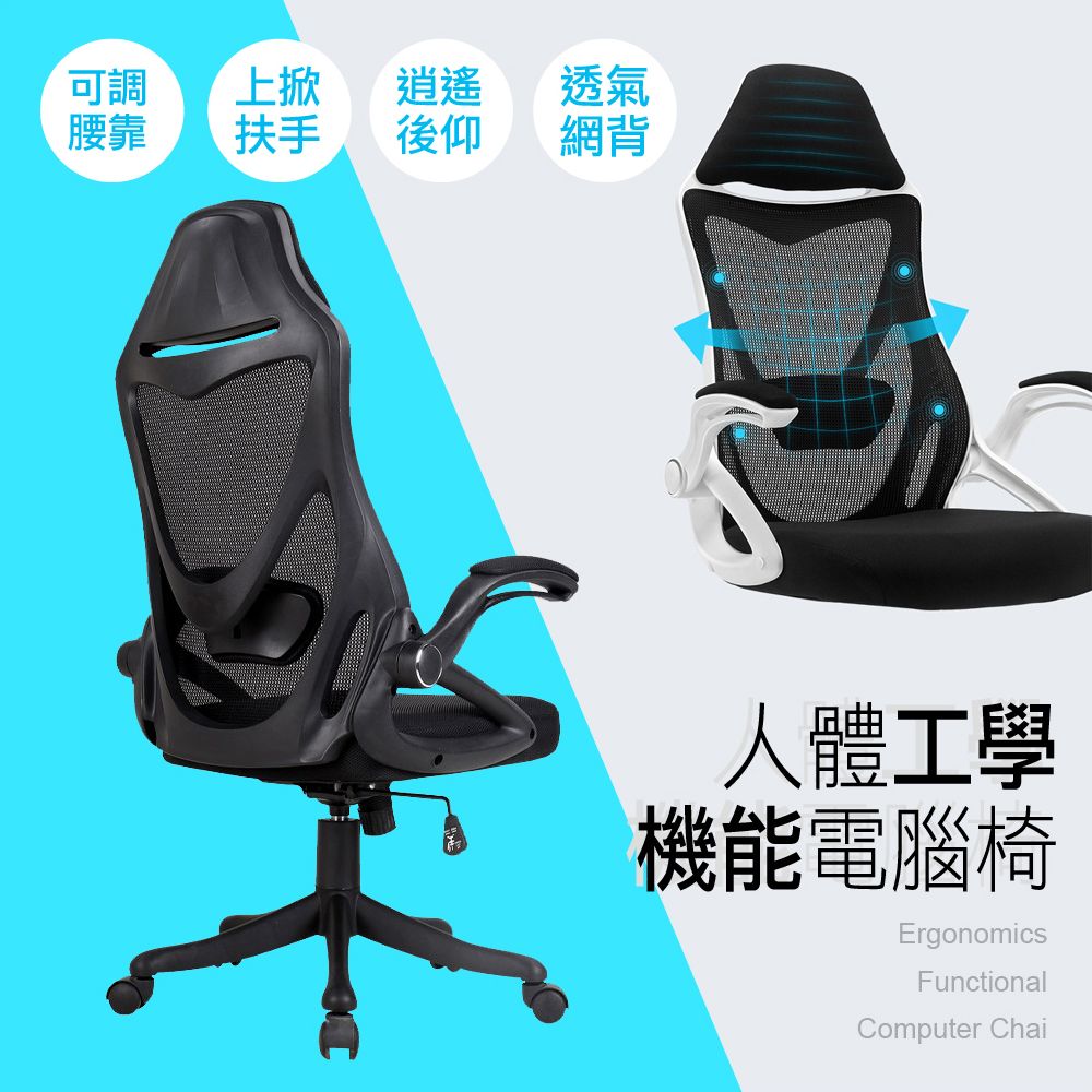 Style】升級款!!四段式升降腰托設計-人體工學機能電腦椅/辦公椅(4款任
