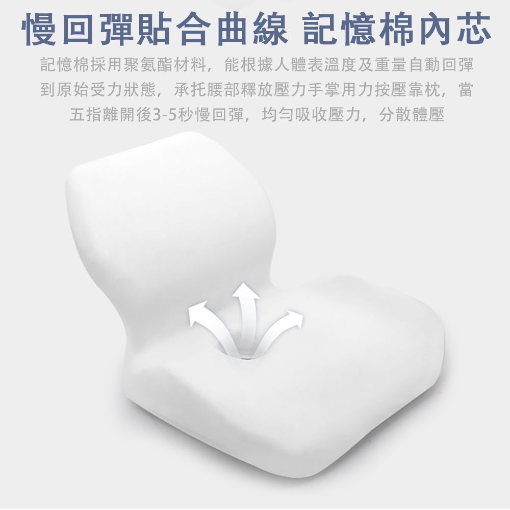  Ailide 安瀾 椅墊 坐墊 腰枕 坐靠一體墊 護腰椅墊 記憶棉內芯材質 45*41*35cm 加大款