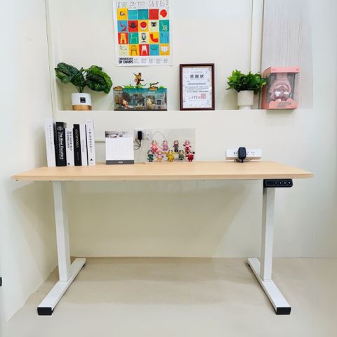 YOKA 佑客家具 電動升降桌 120cm 三色可選 附桌上型插座(成長桌 辦公桌)