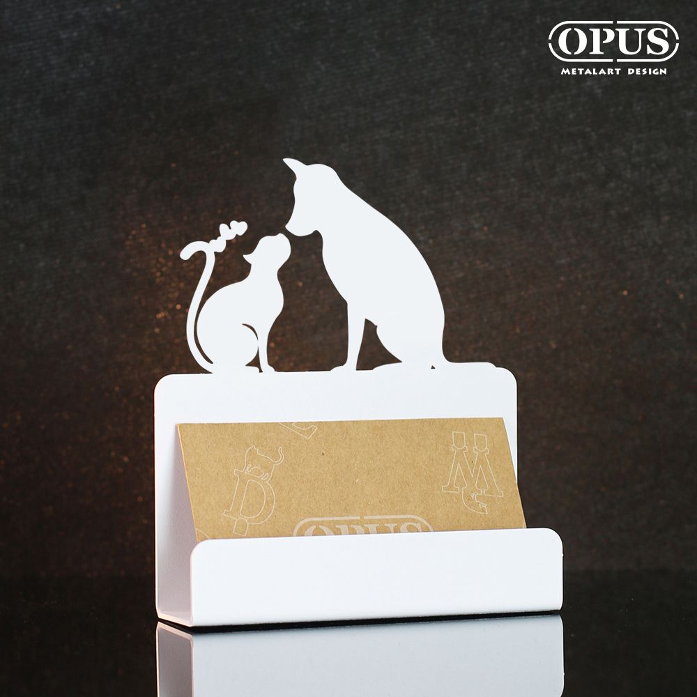 OPUS 東齊金工  歐式鐵藝名片座《寵愛》優雅白