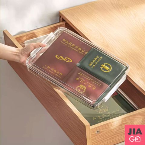 JIAGO A4文件透明收納盒-小號 高約3.5cm