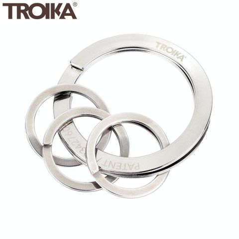 TROIKA 梅森巴赫 瑞典專利鑰匙系統FREEKEY SYSTEM鑰匙圈KR23-10/ST(不用指甲輕鬆更換;3環;不鏽鋼)