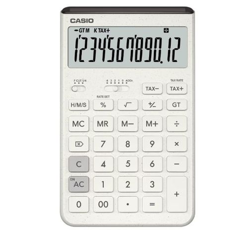 【CASIO】12位元流線型調整美質感桌上型計算機-白 (JT-200T-WE)