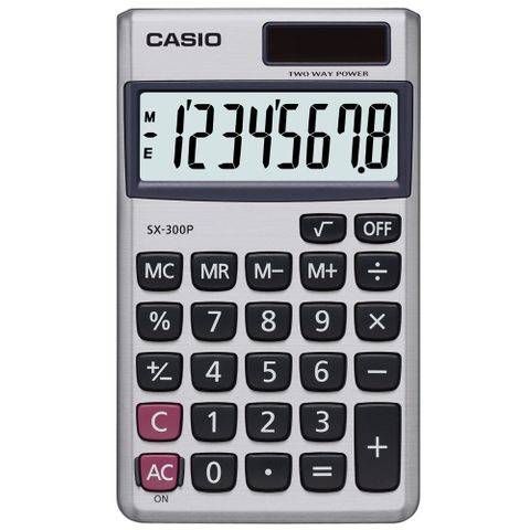 CASIO 卡西歐 8位數國家考試機口袋輕巧型計算機SX-300P(團購5入組