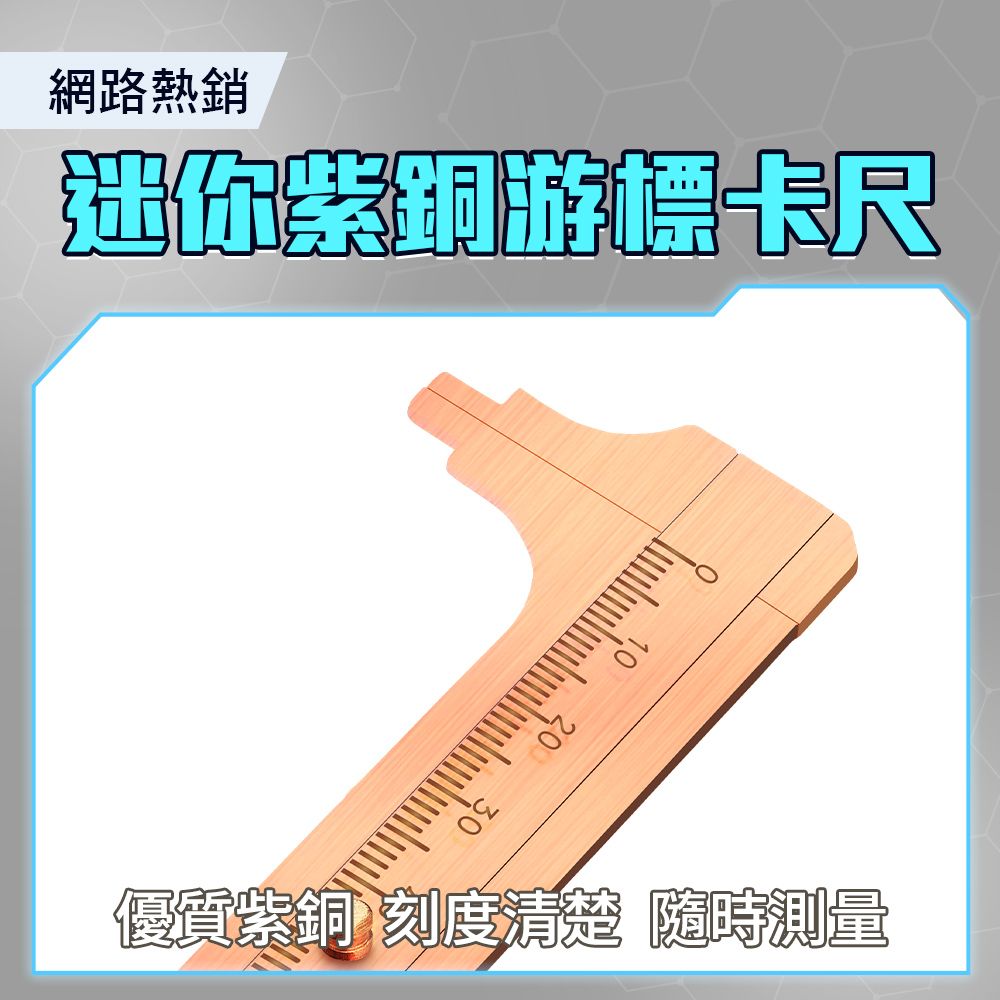  【職人工具】185-CC10*2 迷你卡尺 小卡尺 文玩尺 DIY工具 迷你游標卡尺 珠寶測量工具 迷你紫銅游標卡尺 游標尺 種子文玩量尺 純銅尖嘴平頭卡尺DIY工具 2入