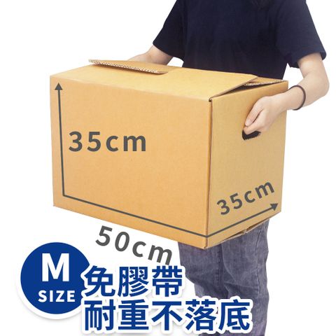 速購家 不落底耐重可重複使用紙箱5入組(50*35*35、三層A浪、厚度5mm)