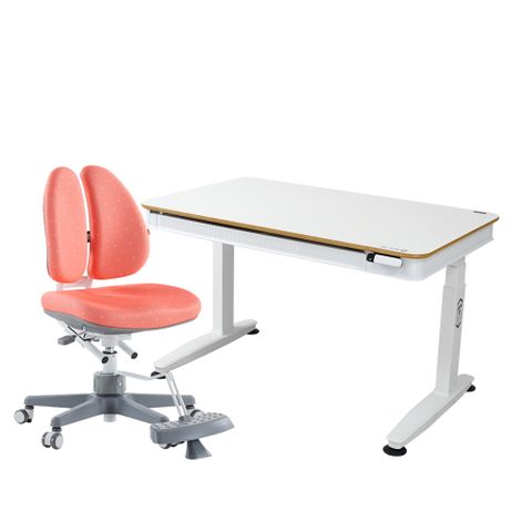【Kid2Youth 大將作】 E1-120S 動態成長電動桌 桌寬120cm &amp; DUO 成長椅