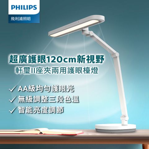 PHILIPS 飛利浦照明 66251 軒璽二代座夾兩用智慧全光譜護眼檯燈(PD060)