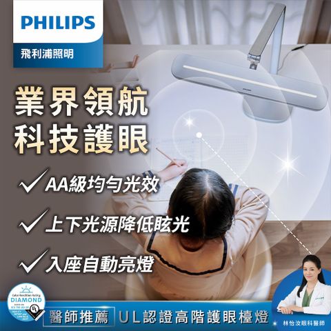 PHILIPS 飛利浦照明 66159 A5 軒博全光譜智能LED護眼檯燈(PD046)