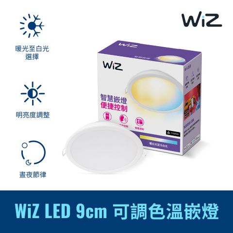 Wi-Fi 直連無須網關WiZ LED 9cm 可調色溫嵌燈(PW021)