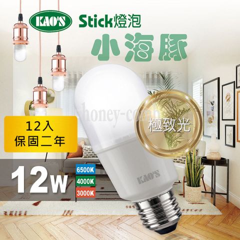 KAO'S 【KAOS】12入小海豚極致光廣角型LED12W燈泡(KT212-12)