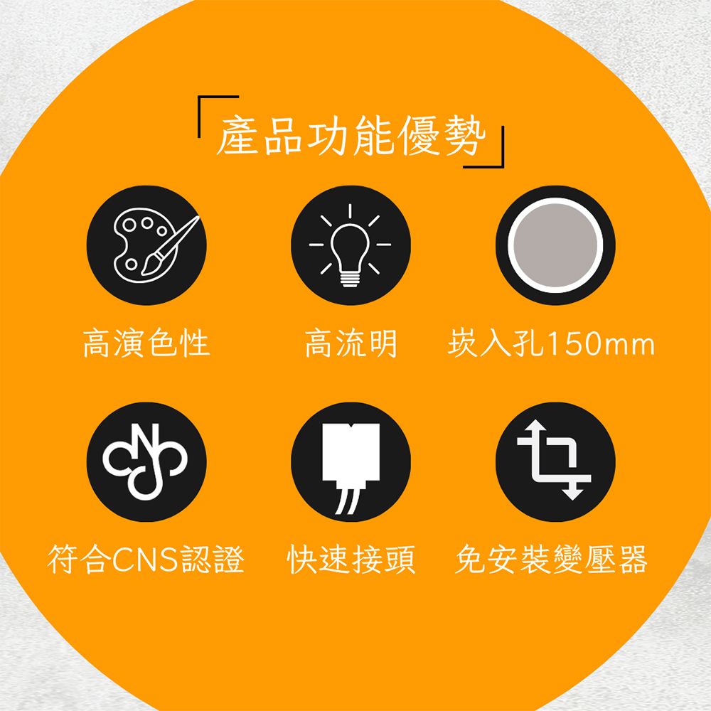  彩渝 LED 崁燈 15cm 15W(不需外接驅動 附快速接頭 全電壓 黃光 自然光 白光)