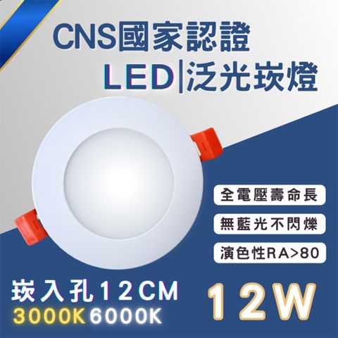 彩渝 LED崁燈 不需外接驅動 平面崁燈 泛光型 崁孔 93MM 12W 全電壓
