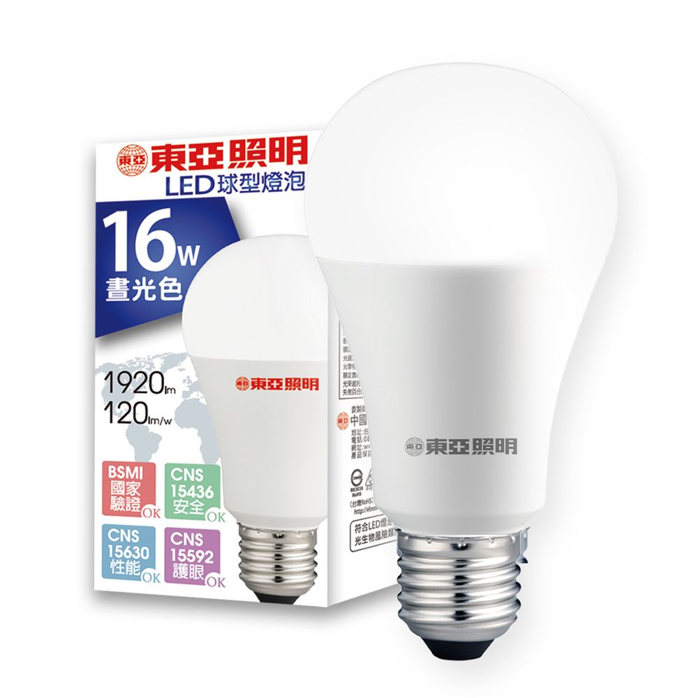 TOA 東亞照明 4入組 16W LED燈泡 省電燈泡 長壽命 柔和光線 白光 / 黃光 / 自然光
