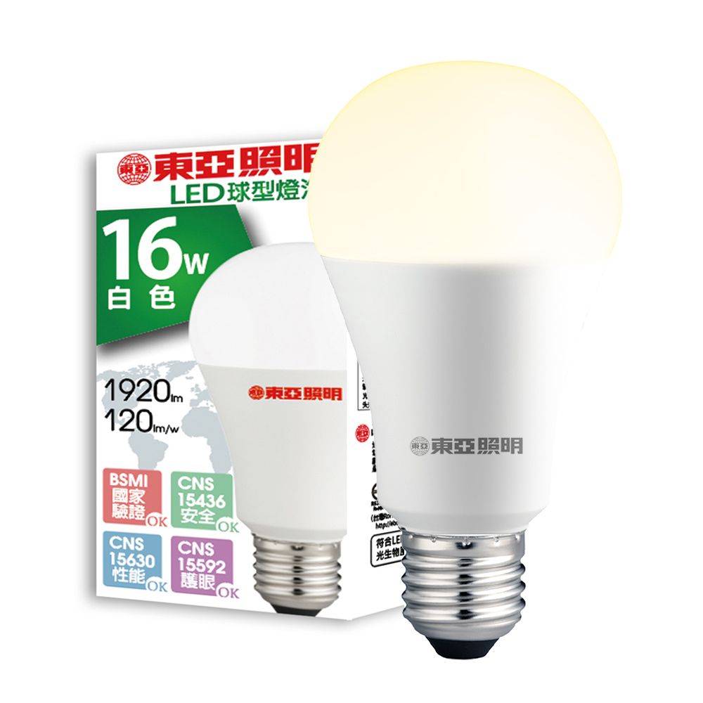 TOA 東亞照明 4入組 16W LED燈泡 省電燈泡 長壽命 柔和光線 白光 / 黃光 / 自然光
