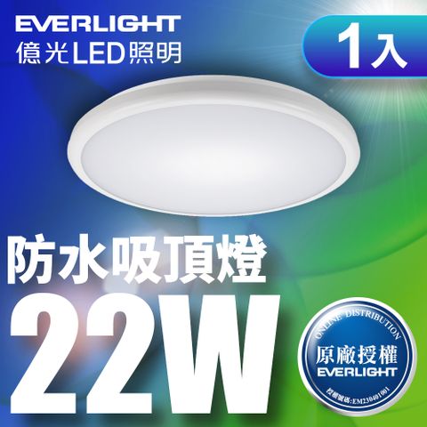 EVERLIGHT 億光 1入組LED 星庭 22W 全電壓 IP65 吸頂燈(白光)