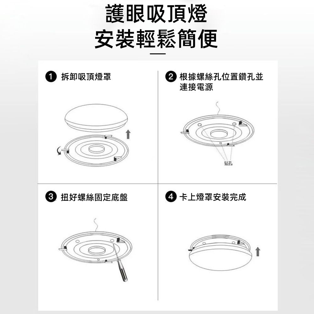 XINGMU 興沐 臥室圓形led吸頂燈家用簡約餐廳房間臥室燈平板燈(智慧調光調色/全光譜護眼燈光)110V-220V寬電壓