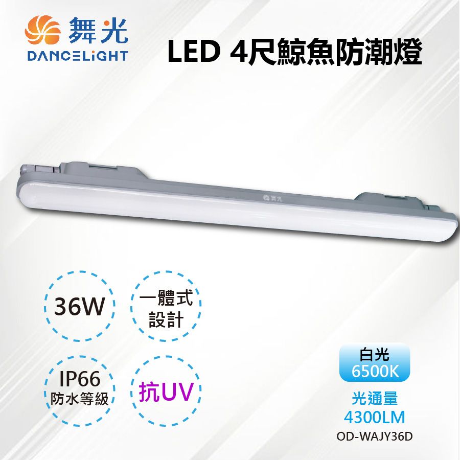 DanceLight 舞光 【-LED】LED 36W IP66 戶外抗UV防水鯨魚防潮燈4呎 OD-WAJY36D