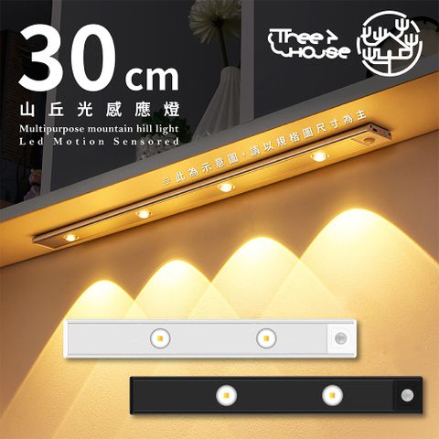 小樹屋-30cm 磁吸充電式超薄貓眼山丘光多段感應燈