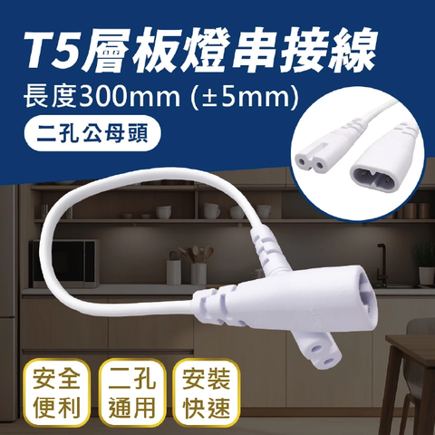 HAFLY T5/T8 LED層板燈串接線 三孔轉插頭 二孔公母頭 兩孔轉插頭