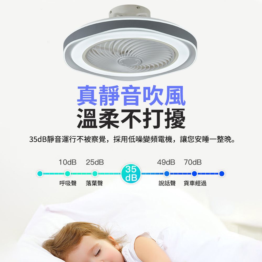 真靜音吹風溫柔不打擾35dB靜音運行不被察覺,採用低噪變頻電機,讓您安睡一整晚。10dB 25dB49dB 70dB35dB呼吸聲 落葉聲說話聲 貨車經過