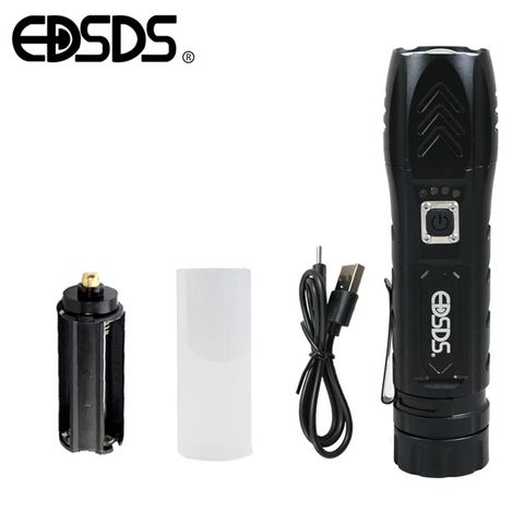 EDSDS P90超高亮度2200流明USB充電式手電筒 EDS-G771 |筆夾設計|電量顯示|