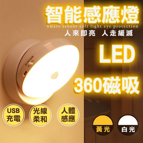 LED 智能感應燈 黃光 白光