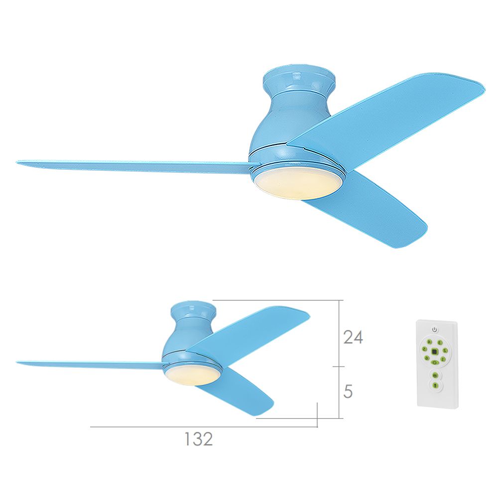 Excellent 阿波羅 52吋DC 馬卡龍吸頂吊扇燈附遙控器 海水藍