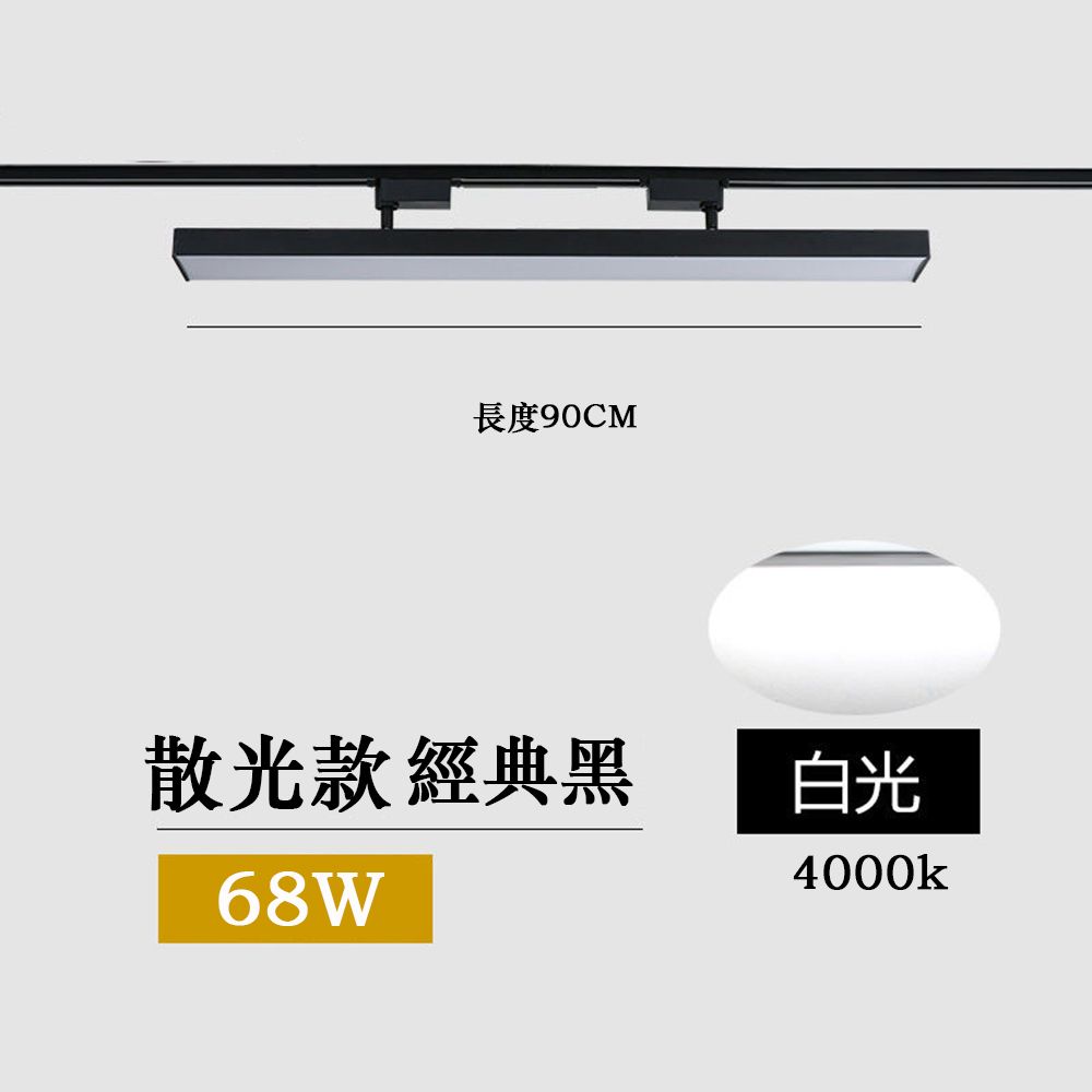  LED長條軌道燈 散光燈 90CM直播間照明補光燈 90度可調節導軌燈 軌道式射燈