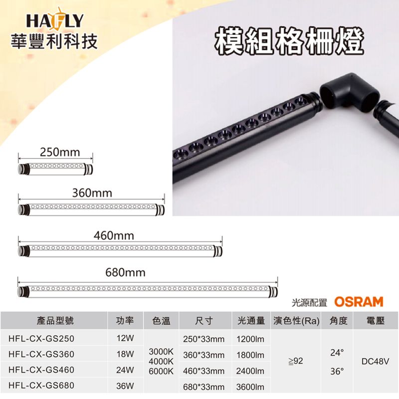  HAFLY 模組格柵燈36W 三色光任選 電壓DC48V 辦公空間/商業空間/咖啡廳/居家/DIY