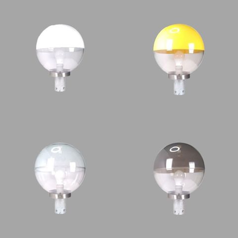 彩渝 PC材質 304不鏽鋼 250MM 10吋 2.5英吋 門柱燈 半燈罩 庭園燈 圓球 球形燈罩 可搭LED E27燈