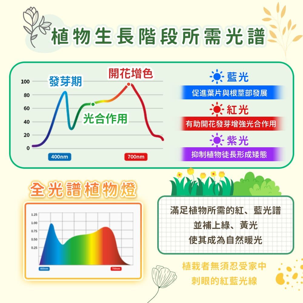  天使環植物燈【自然光】(植物生長燈)