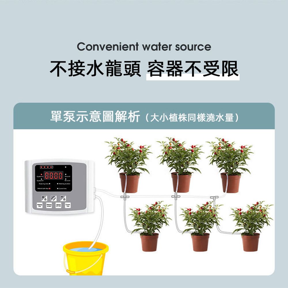  自動澆水器 太陽能雙控制雙泵澆花器 全自動可定時灑水器 自動澆水器 灌溉控制器