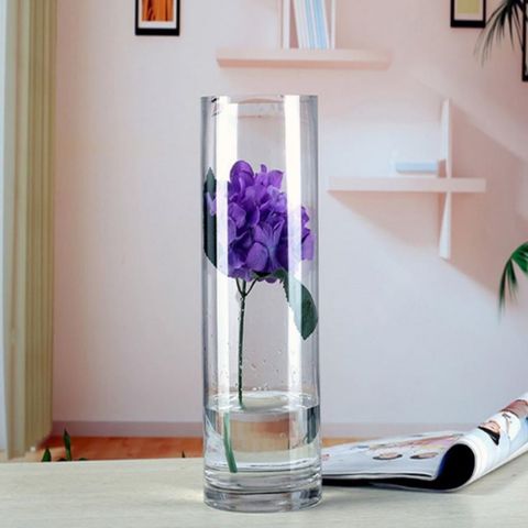 圓柱透明玻璃花瓶花器高30cm(1530)
