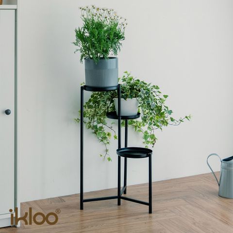 【ikloo】簡約風三層置物架 (盆栽園藝架)