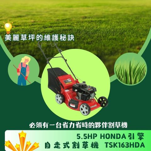 SHIN KOMI 型鋼力 5.5HP HONDA引擎 自走式割草機 TSK163HDA