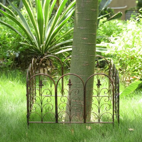 精緻雕花歐式鐵藝花園欄杆 戶外花園植物小雛菊護欄 庭院隔斷籬笆爬藤支架