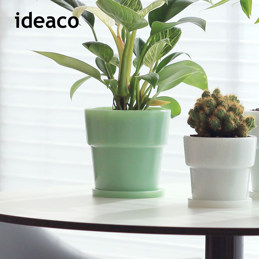 IDEACO 【日本】復古風奶玉植栽盆器(直徑12cm)-大-多色可選