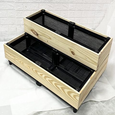 階梯式造型箱+南方松(兩排雙階贈尼龍輪9顆)